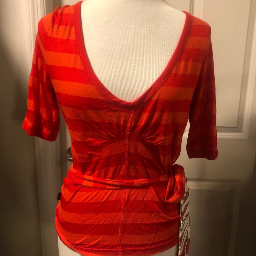 Wrap T-shirt with Sexy Back Opening